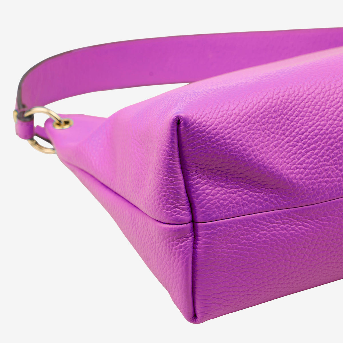 Purple handbag with a textured finish on a white background - MAGENTA