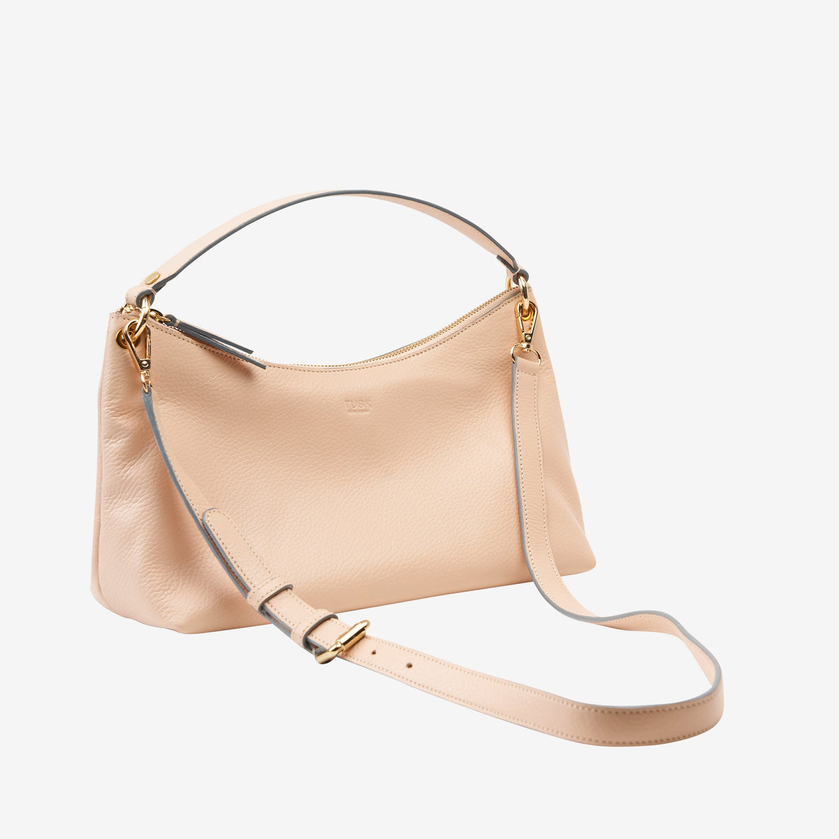 tusk-9937-pebble-grain-leather-hobo-nude-side - NUDE