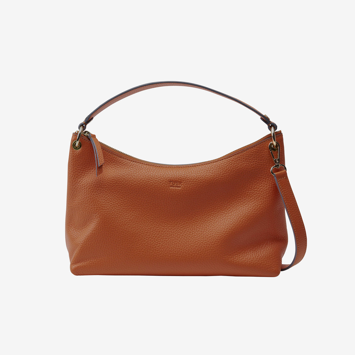 Brown leather handbag with a shoulder strap on a white background - TOAST