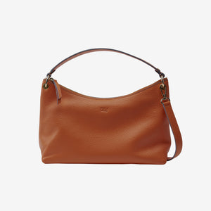 Brown leather handbag with a shoulder strap on a white background - TOAST