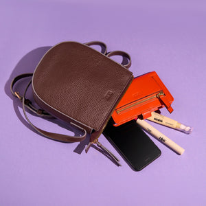 tusk-9938-pebble-grain-leather-small-phone-cross-body-bag-espresso-still-01 - ESPRESSO