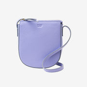 tusk 9938 pebble grain leather small phone cross body bag lavender front -LAVENDER