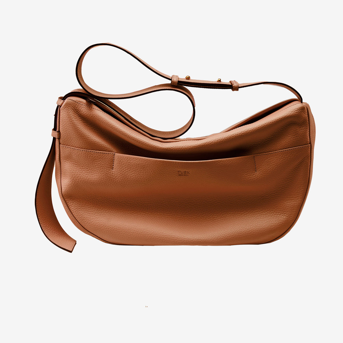 Brown leather handbag on a white background - TOAST