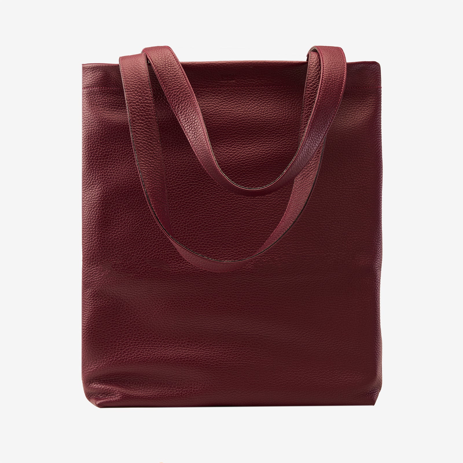 tusk-9940-pebblegrain-leather-tote-bag-oxblood-front- OXBLOOD