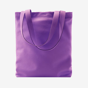 tusk-9940-pebblegrain-leather-tote-bag-purple-front - PURPLE