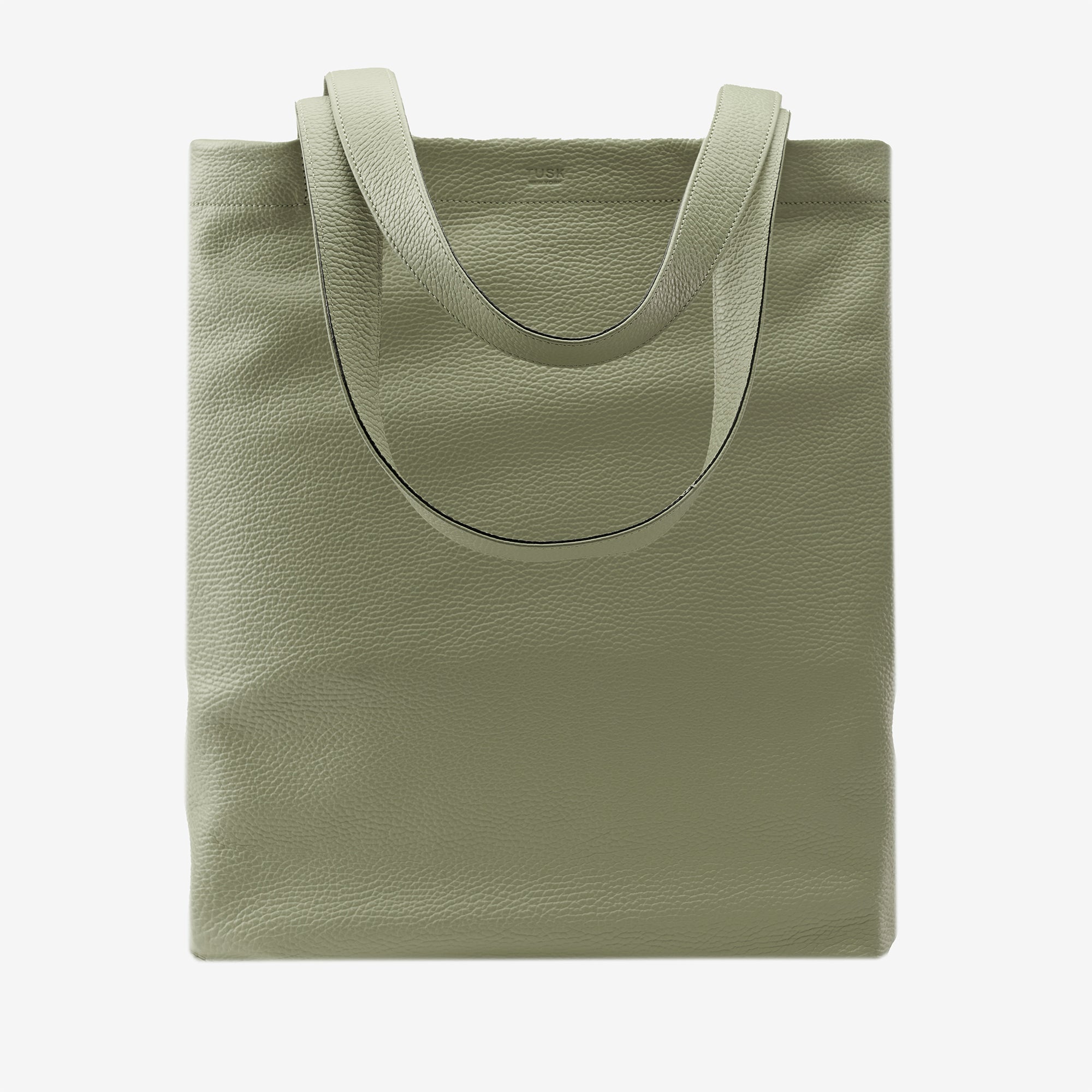 tusk-9940-pebblegrain-leather-tote-bag-sage-front- SAGE