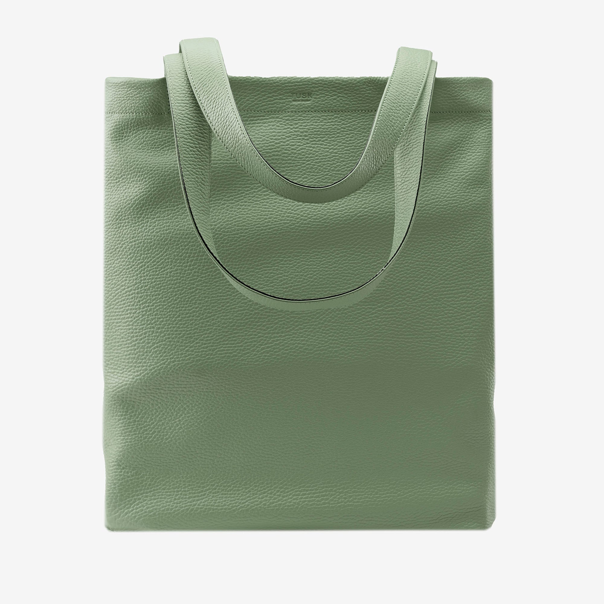 tusk-9940-pebblegrain-leather-tote-bag-sage-front- SAGE