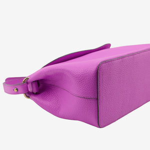 Purple handbag with a textured surface on a white background - MAGENTA