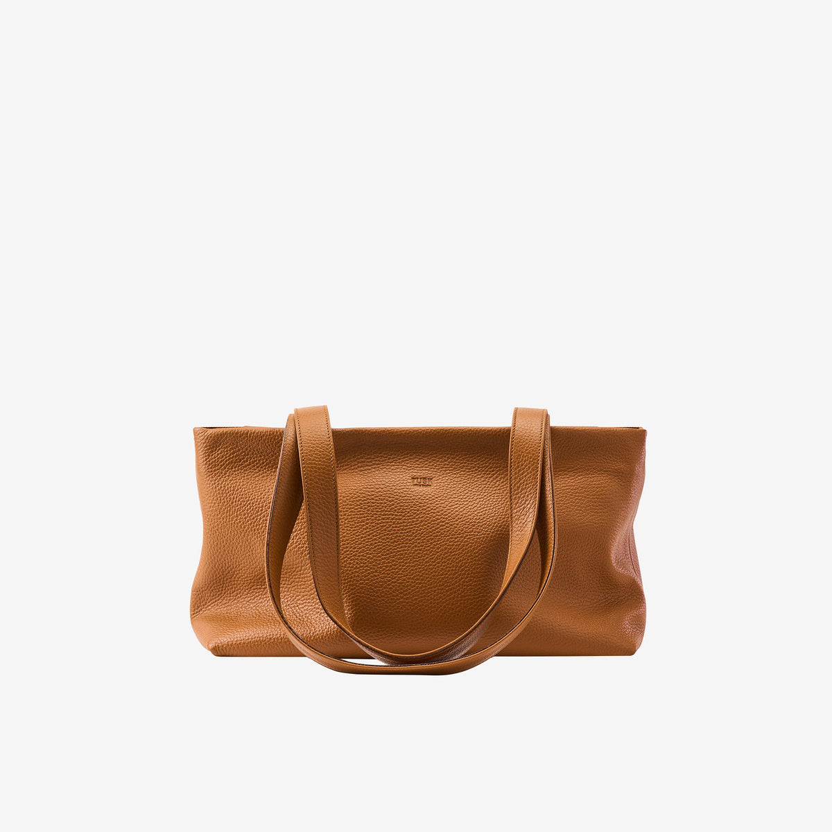 Toast brown leather everyday tote bag with long straps and relaxed structure - TOAST