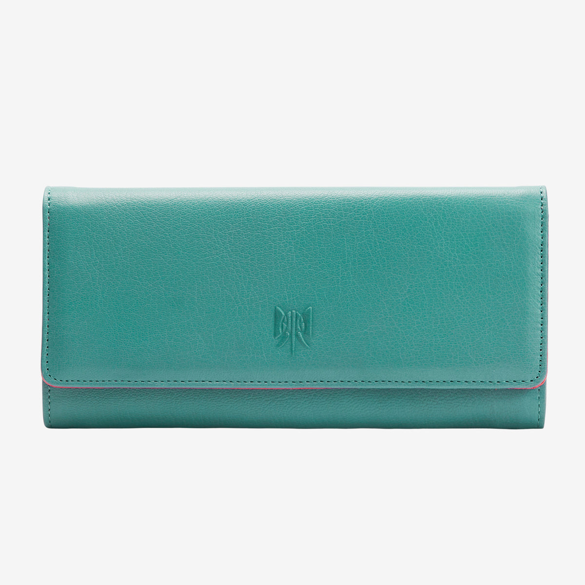 tusk 494 womens siam leather accordion wallet french blue and geranium front - FRENCH BLUE/GERANIUM