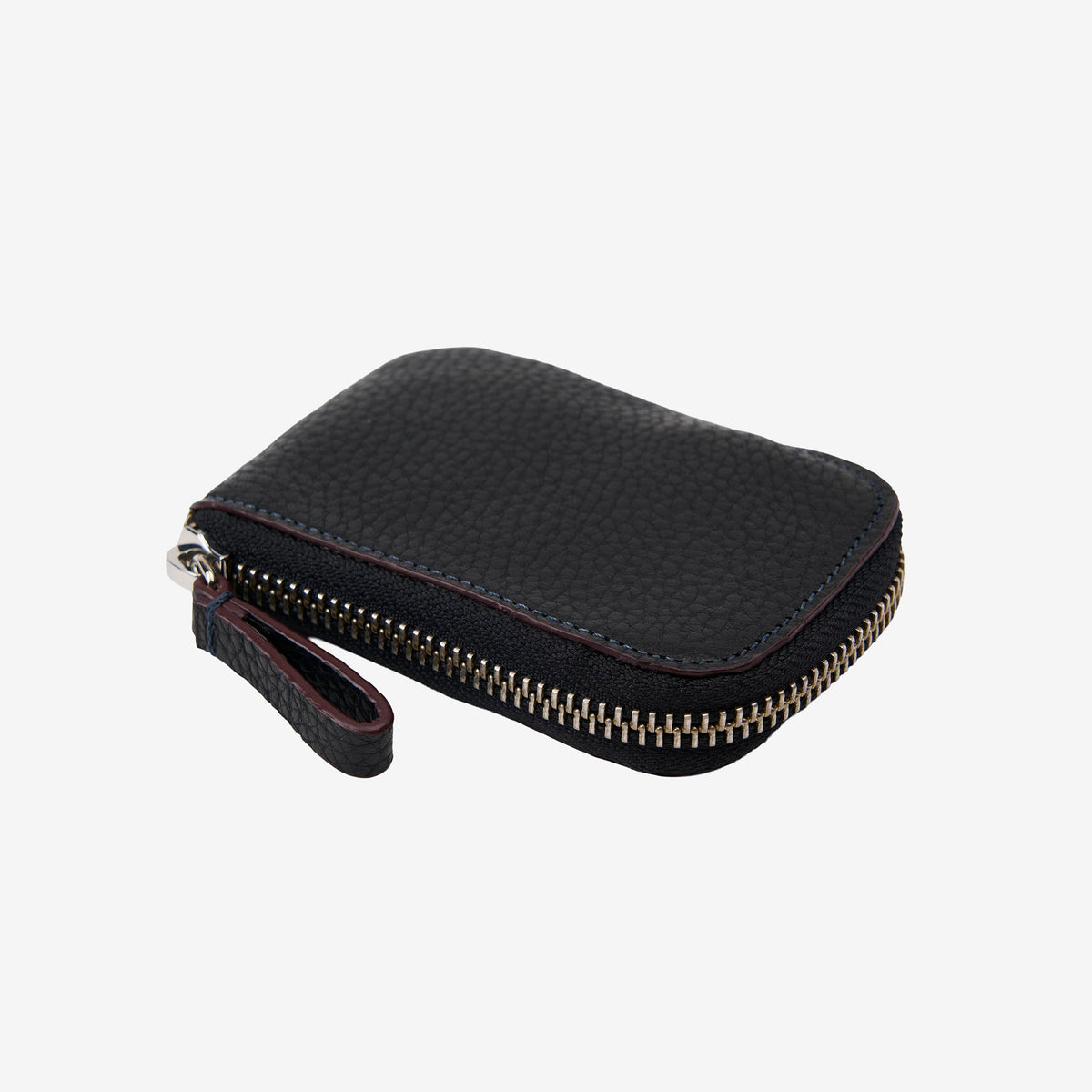 Black zippered wallet on a white background - BLACK