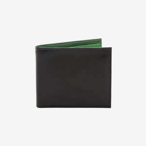  tusk 104 mens compact leather billfold wallet black and mint front - BLACK/MINT