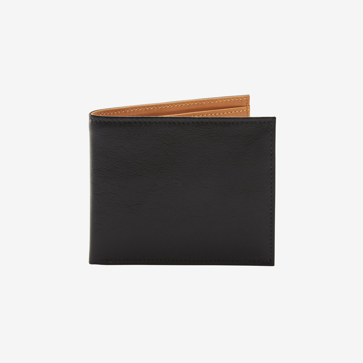  tusk 104 mens compact leather billfold wallet black and tan front - BLACK/TAN