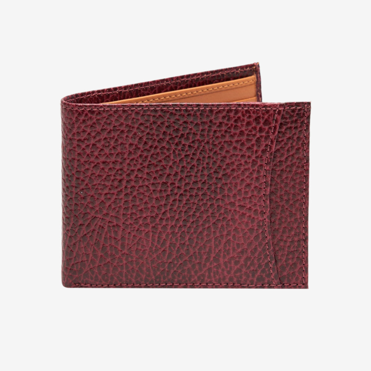 tusk 108 leather billfold with slide pocket burgundy front - BURGUNDY TEXTURE