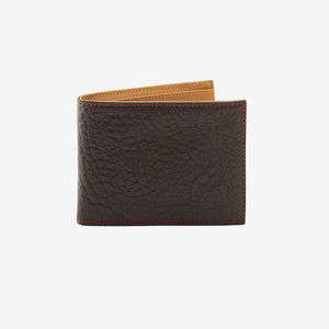 tusk-122-mens-compact-leather-billfold-wallet-chocolate-front - CHOCOLATE