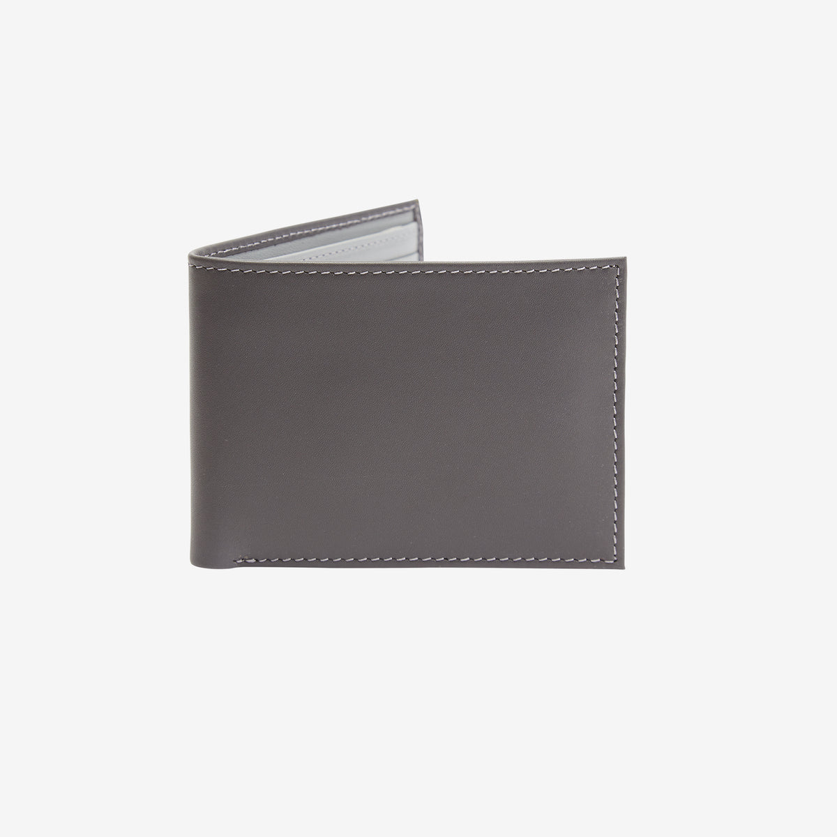 tusk 122 mens frank leather compact billfold wallet charcoal front -CHARCOAL