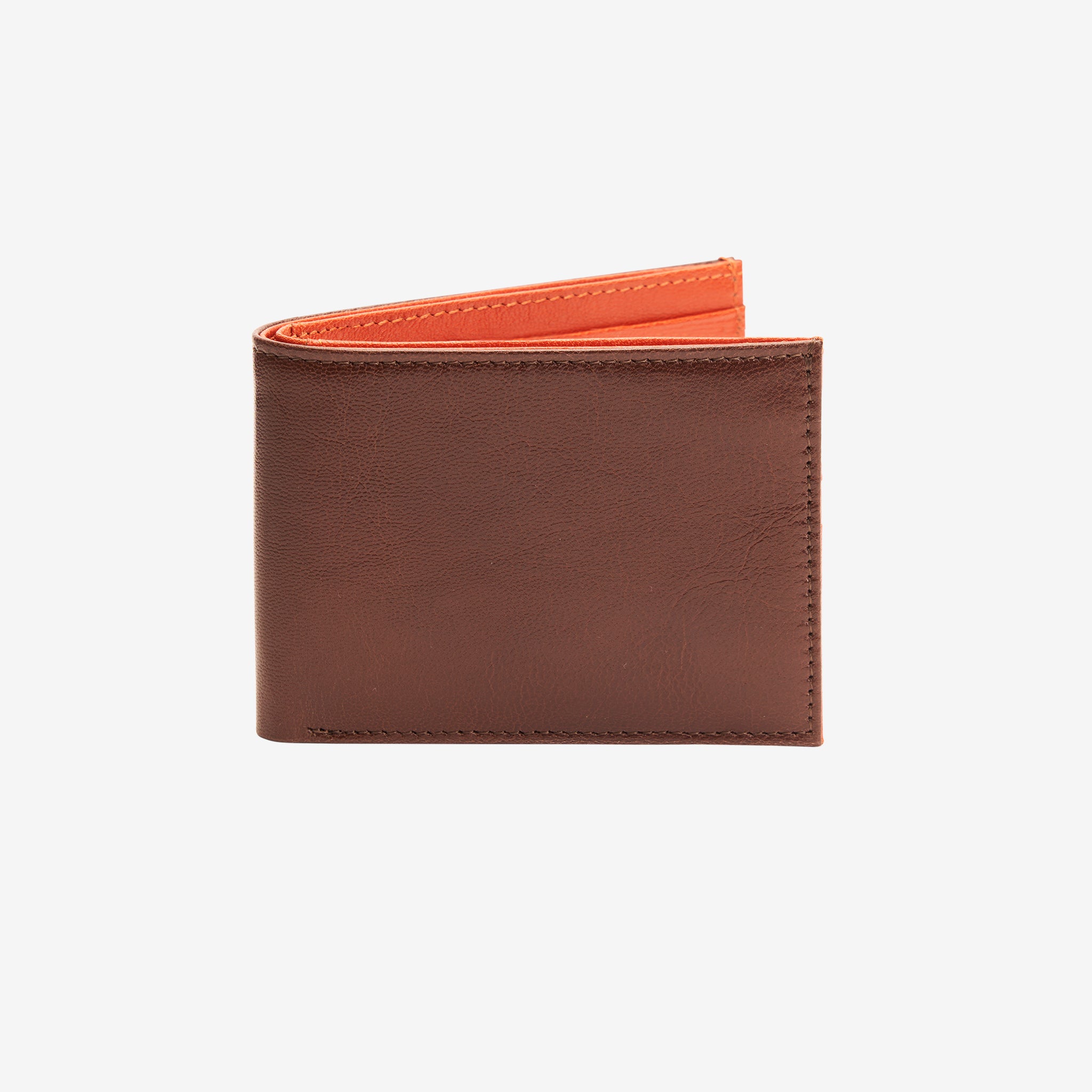 Red Leather Bifold small and compact wallet