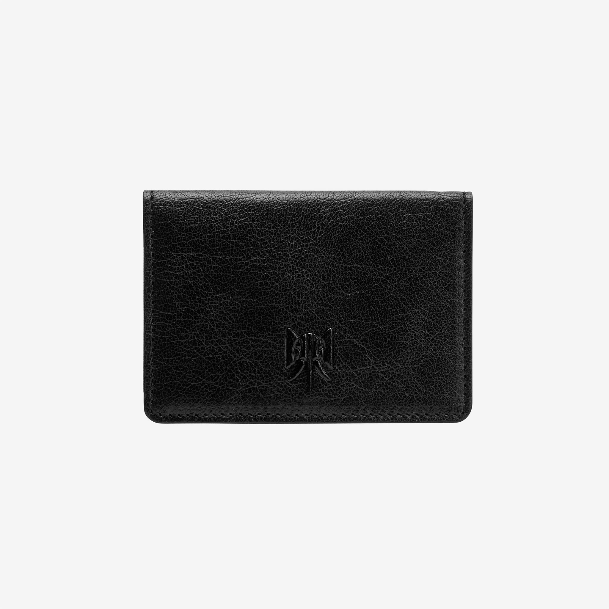 Siam Gusseted Business Card Case Black/French Blue