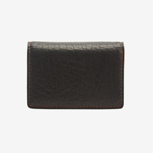 Card case in italian leather standing on white background - BLACK