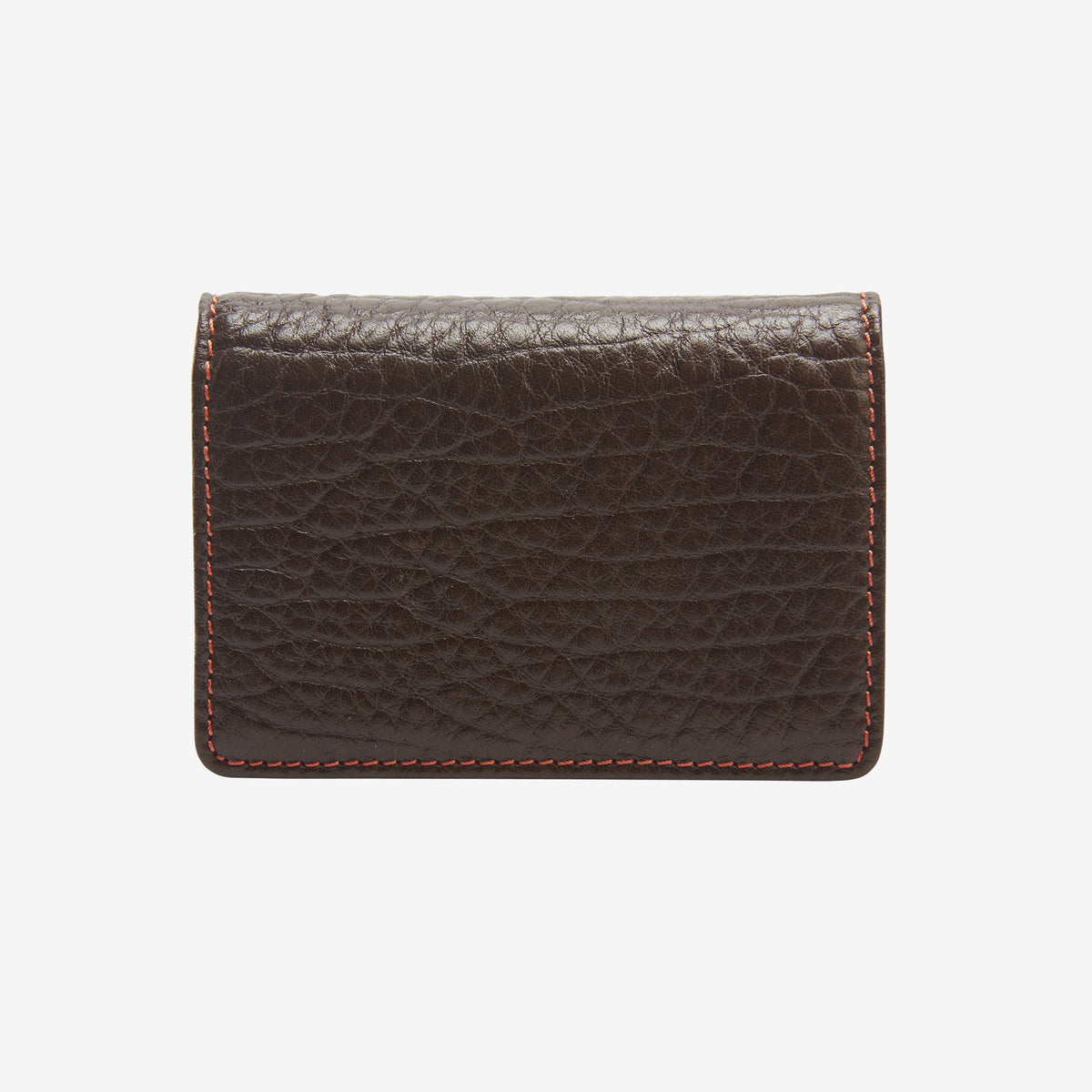 Card case in italian leather on white background - CHOCOLATE