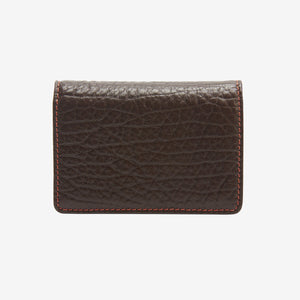 Card case in italian leather on white background - CHOCOLATE