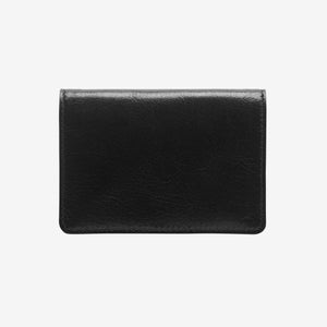 tusk 169 mens classic leather card case with window black and blue front - BLACK/BLUE