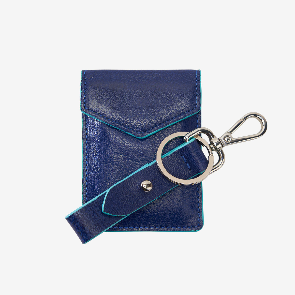     tusk-2002-siam-leather-mini-snap-card-case-and-loop-keychain-indigo-and-french-blue-set