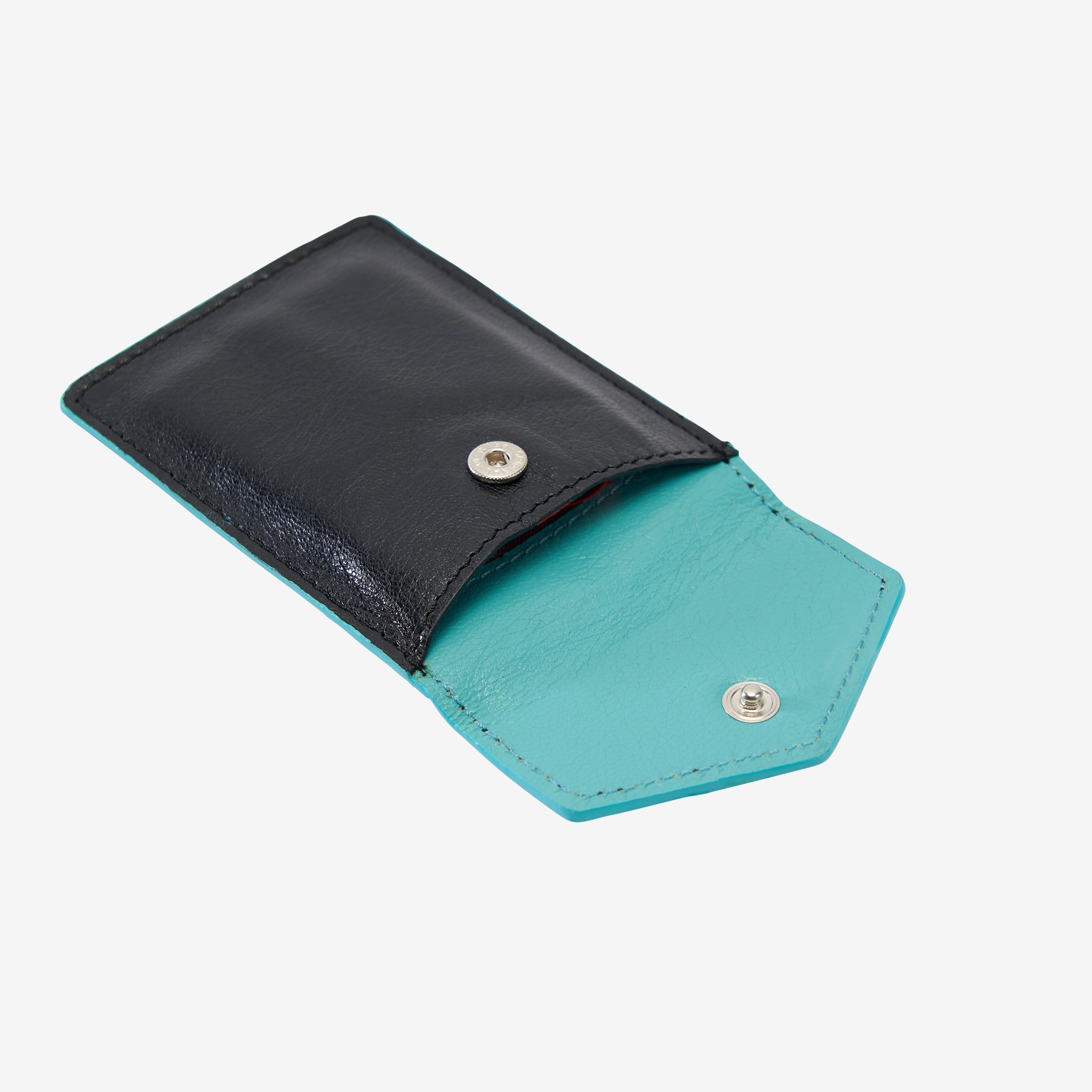 Siam Gusseted Business Card Case Black/French Blue
