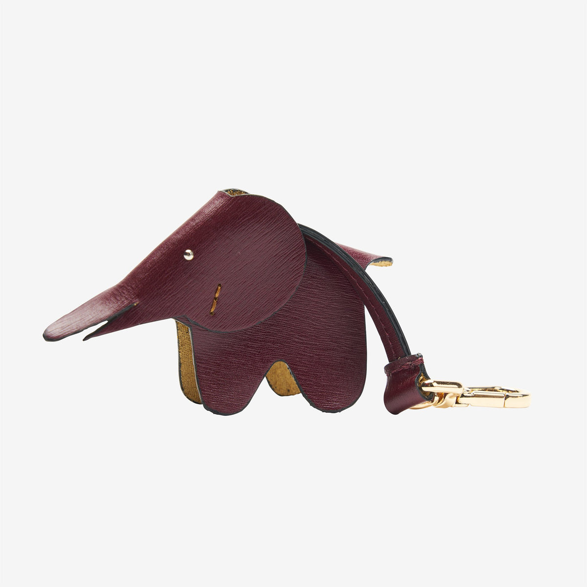 tusk 2004 saffiano leather handmade elephant keychain oxblood - OXBLOOD