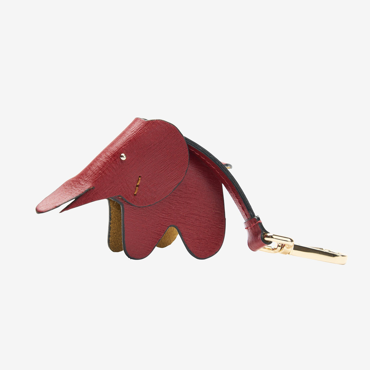 tusk 2004 saffiano leather handmade elephant keychain red - RED