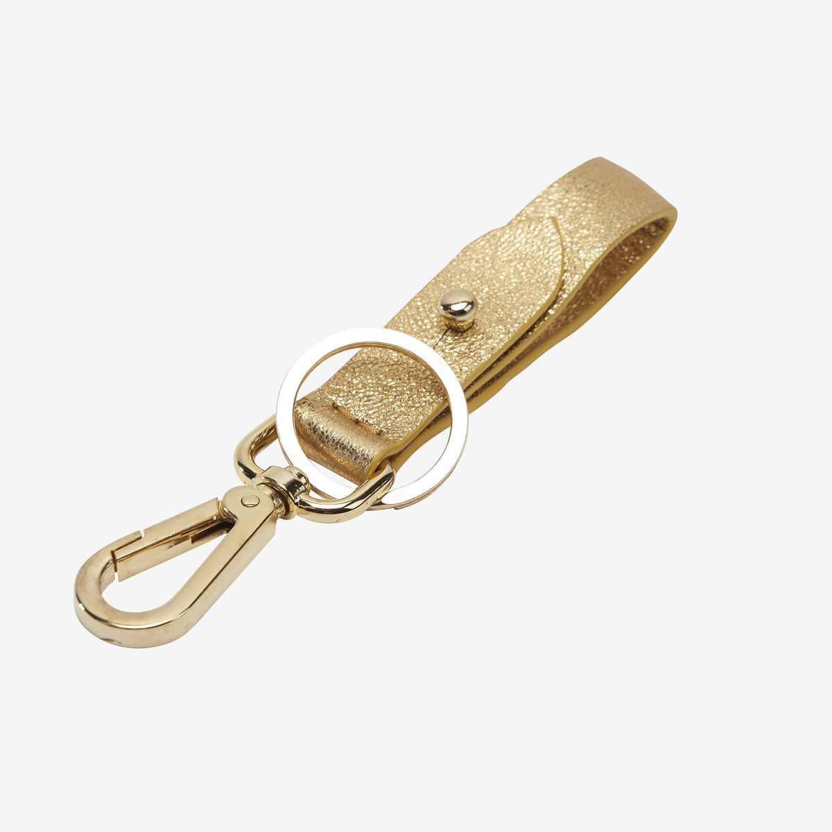 tusk 2006 orissa leather loop keychain gold front- GOLD