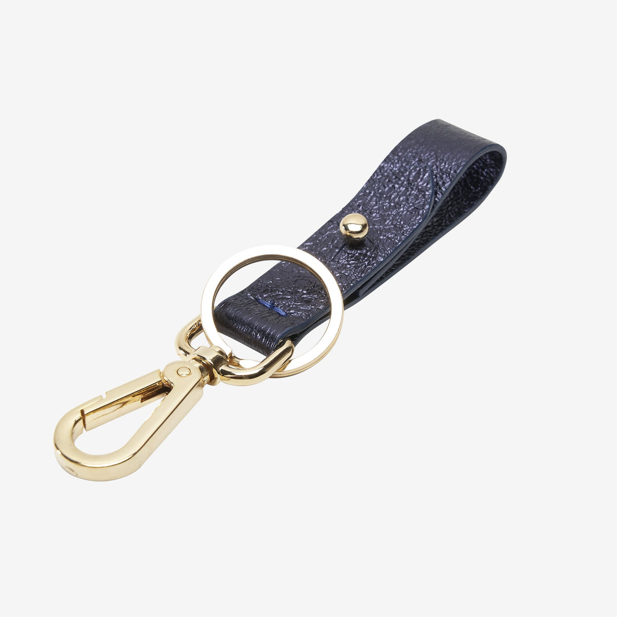 tusk 2006 orissa leather loop keychain navy front - NAVY