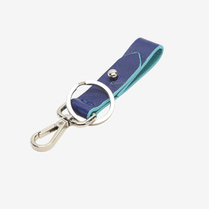 tusk 2006 siam leather loop keychain indigo and french blue front - INDIGO/FRENCH BLUE