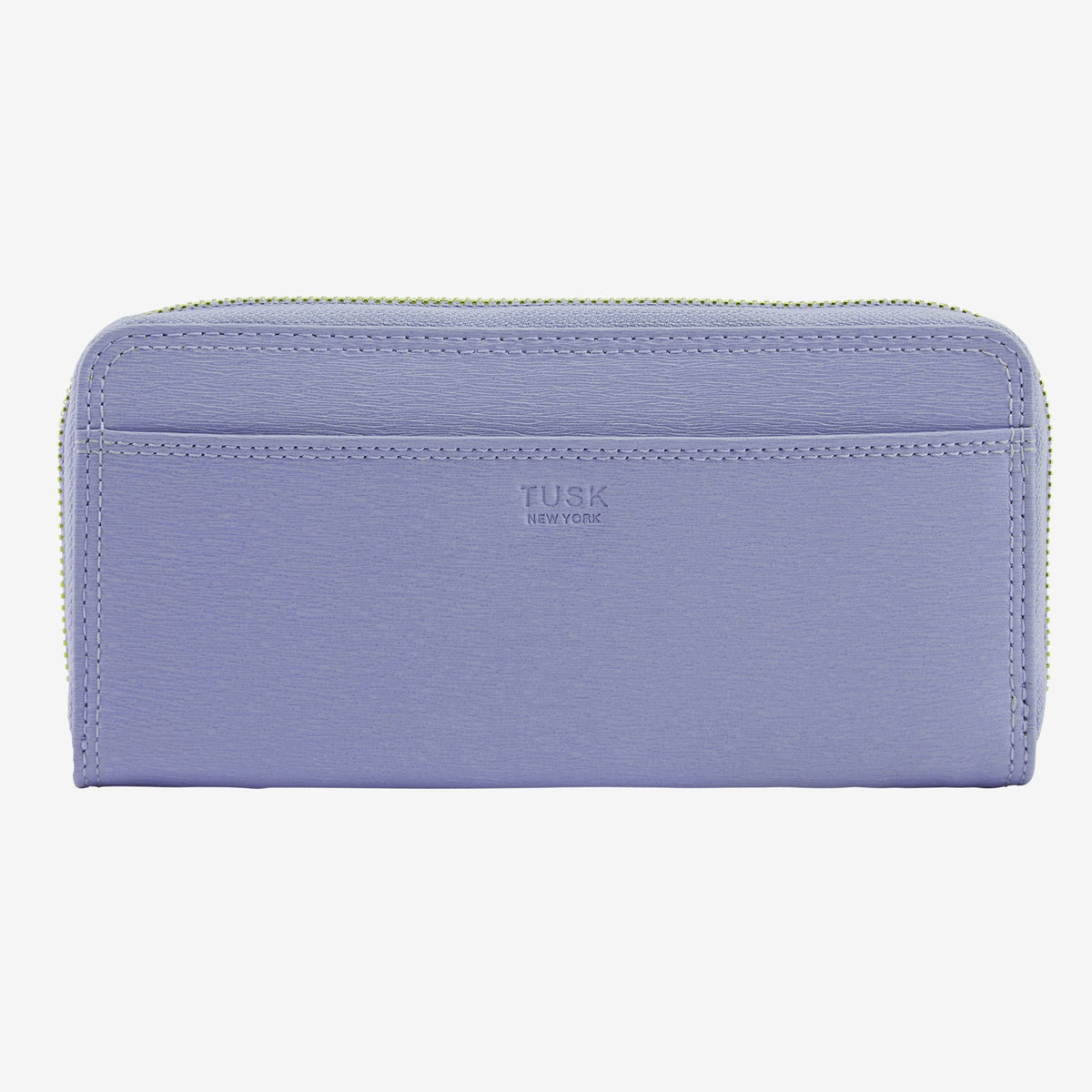 tusk 301 womens saffiano leather single zip wallet water blue front - WATER BLUE