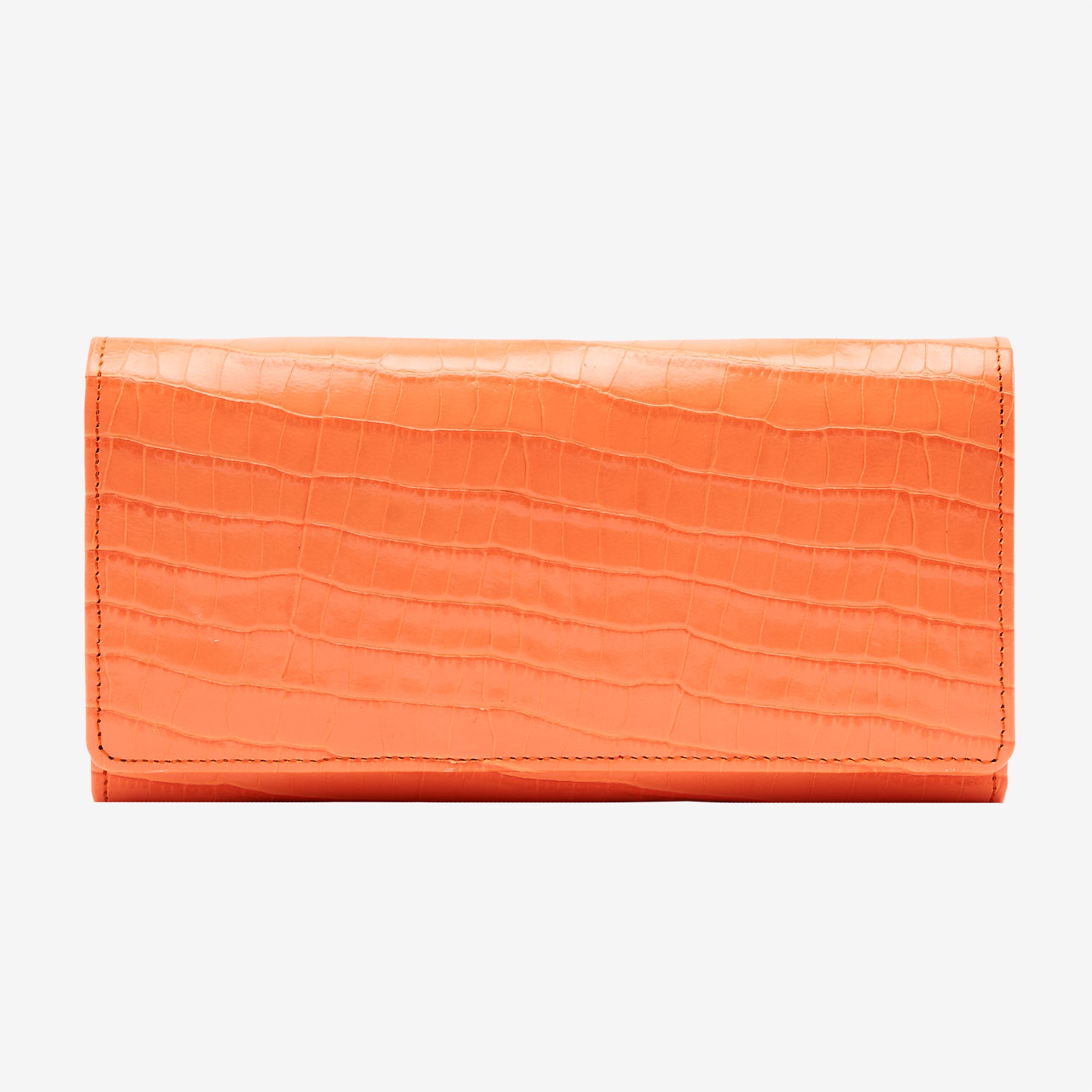       tusk-376-embossed-croco-leather-snap-over-wallet-coral-front