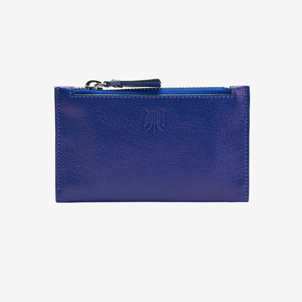     tusk-383-leather-slim-card-case-with-zip-coin-pocket-indigo-and-french-blue-front