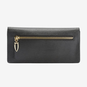 tusk 434 madison saffiano leather clutch wallet water black back - BLACK