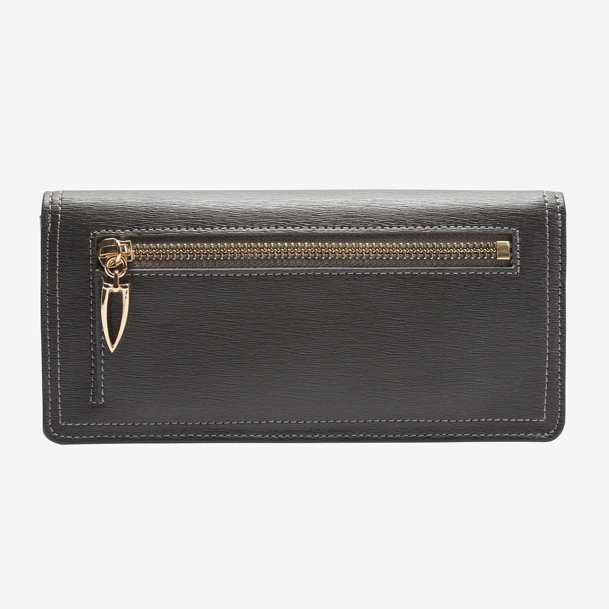 tusk 434 madison saffiano leather clutch wallet water charcoal back - CHARCOAL