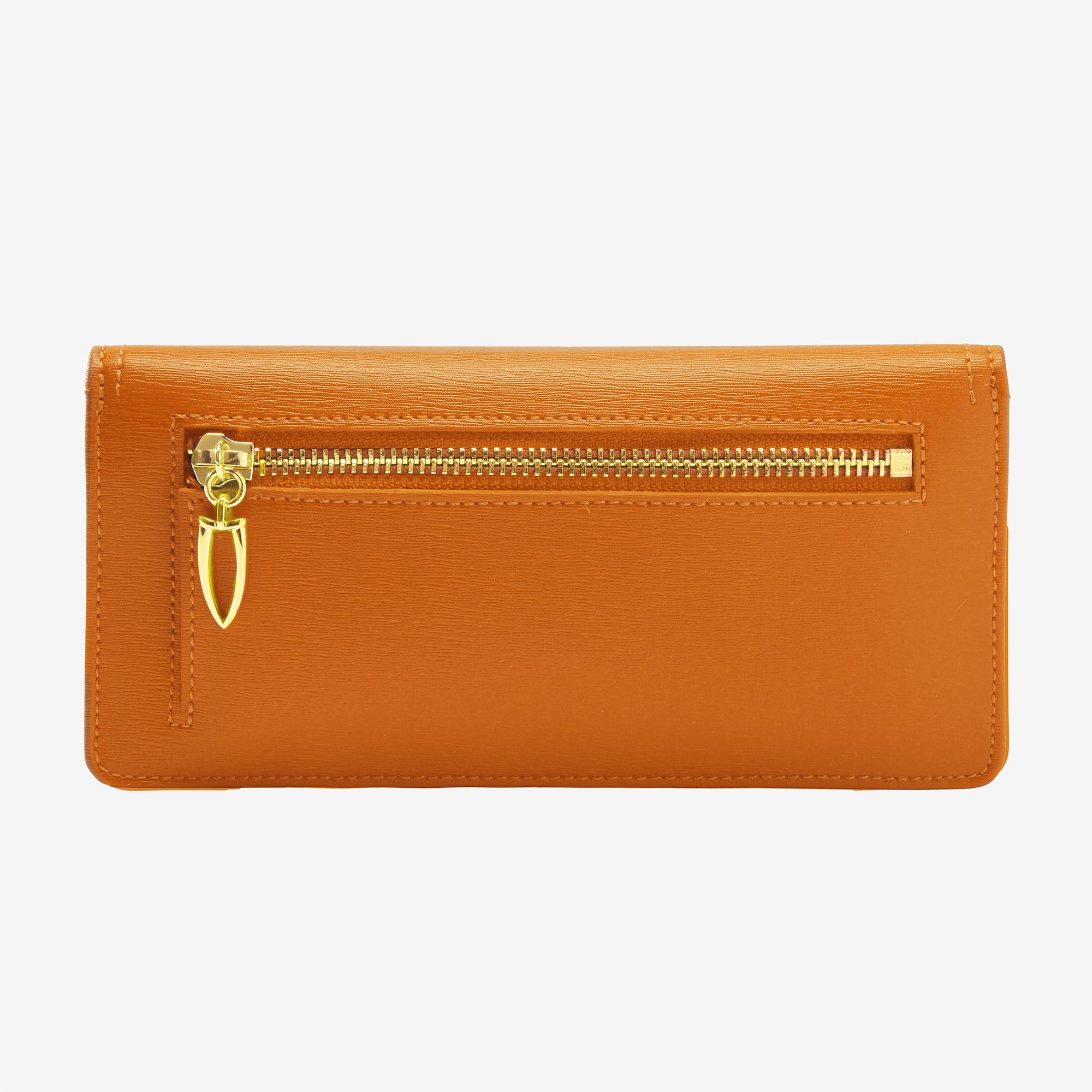 tusk 434 madison saffiano leather clutch wallet orange front - ORANGE