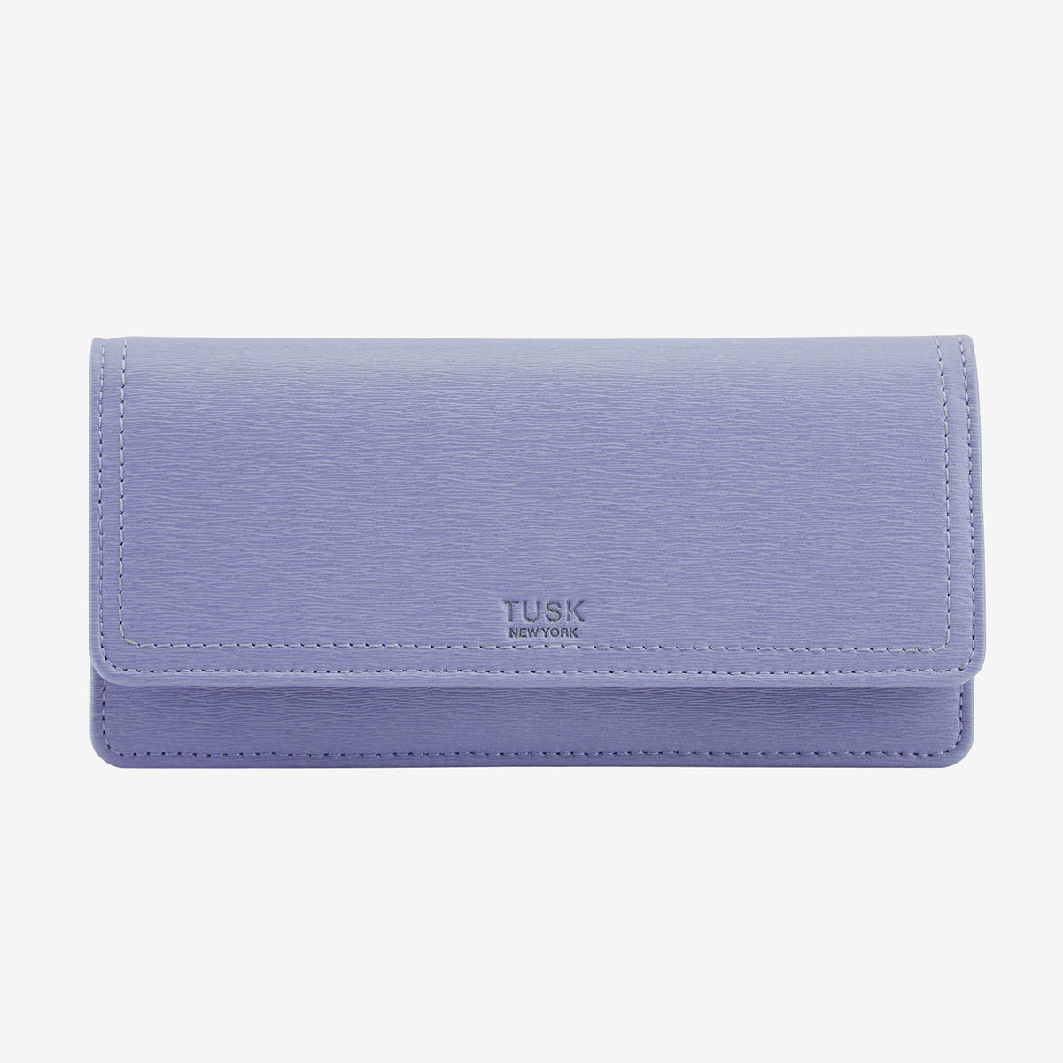 tusk 434 madison saffiano leather clutch wallet water blue front - WATER BLUE