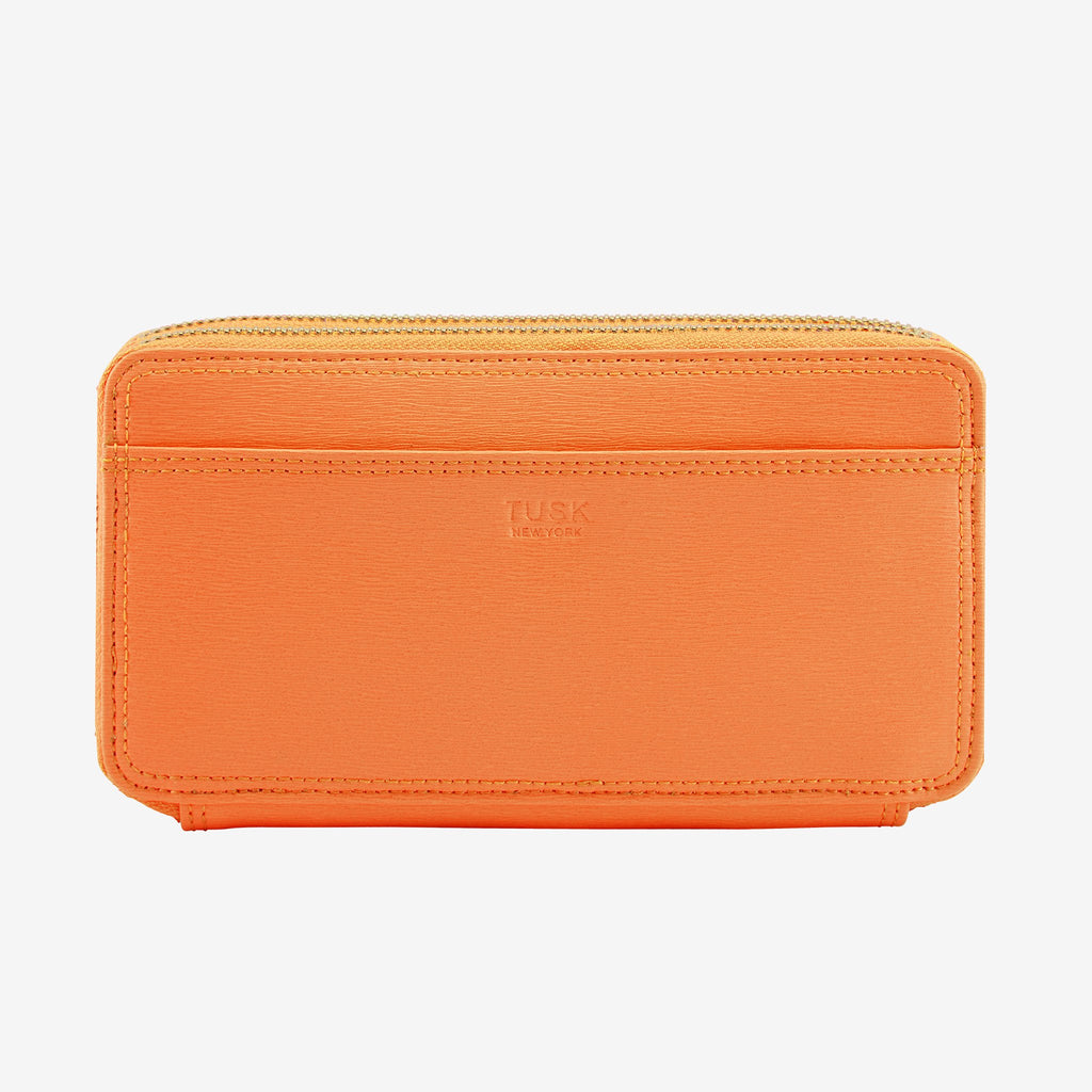 GIFTにも【ANNASUI】Roomy Round Zipper Long Wallet Moomin Valley ANNA SUI Leather Orange Round zip Long Wallet
