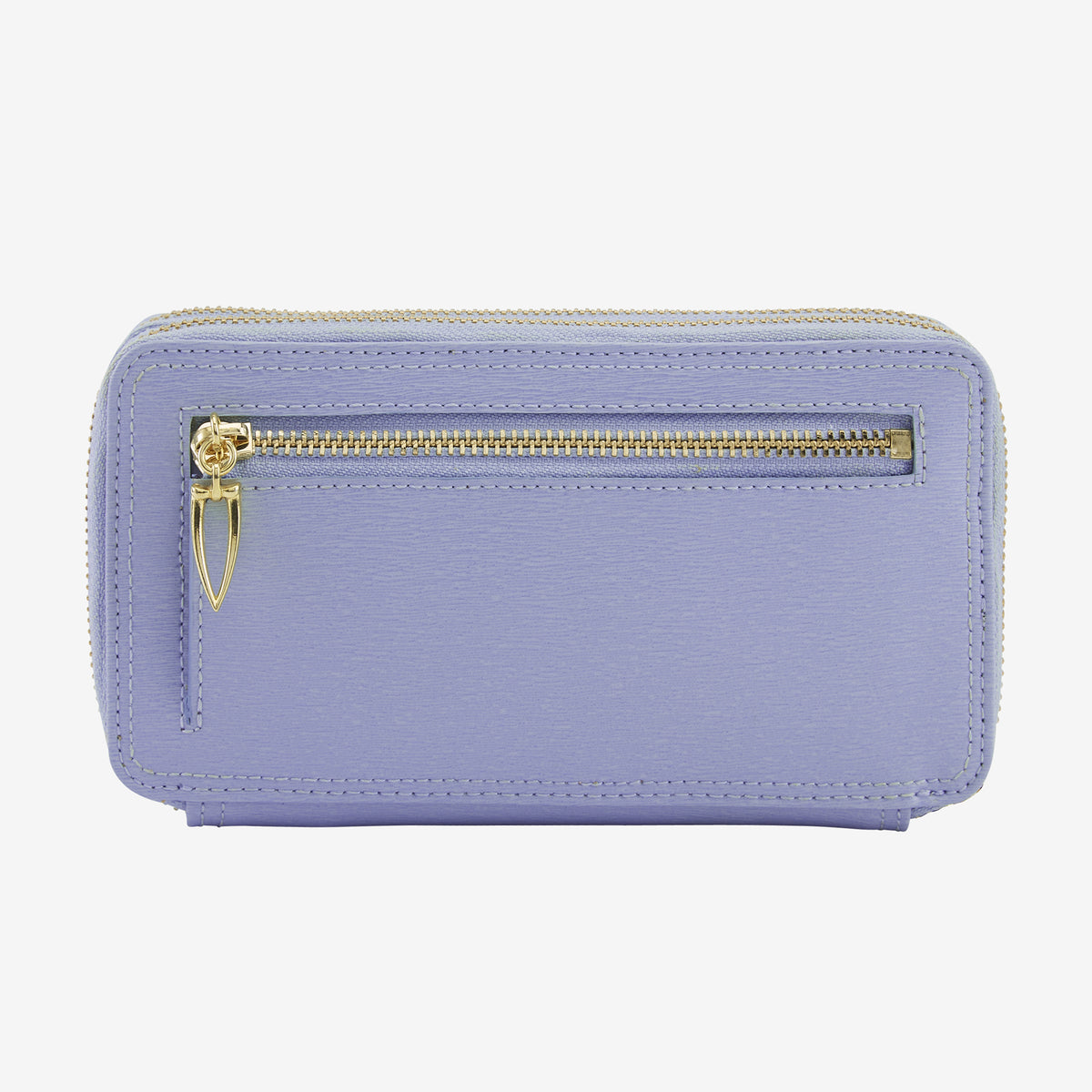 tusk 443 madison saffiano leather double zip wallet water blue back - WATER BLUE