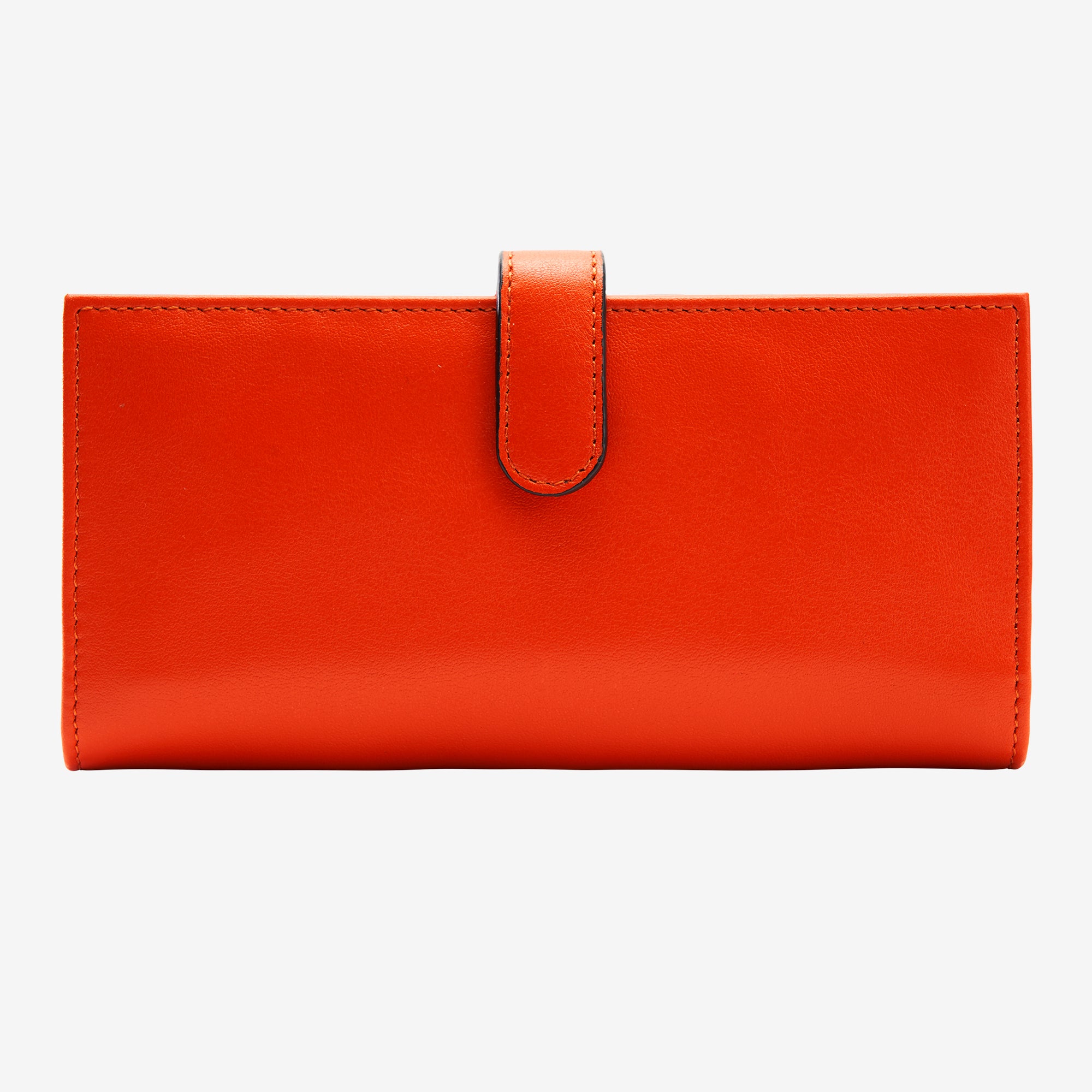 tusk-455-womens-joy-slim-leather-clutch-wallet-orange-front_
