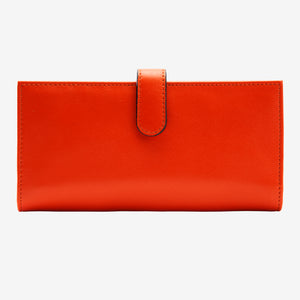 tusk 455 womens joy slim leather clutch wallet orange front - ORANGE