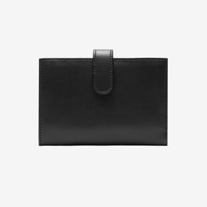 tusk 465 womens leather slim clutch wallet black front - BLACK