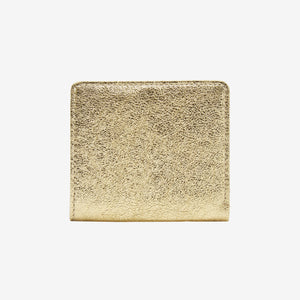 tusk 486 metallic leather snap evening wallet gold front - GOLD