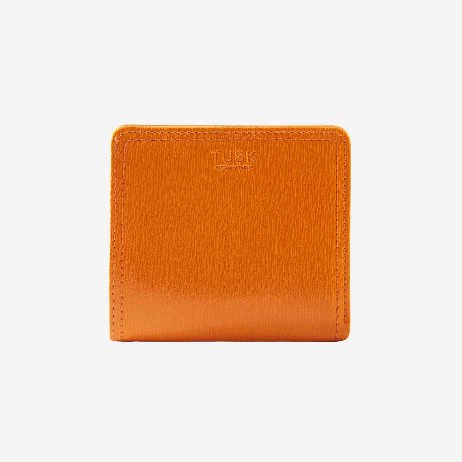 tusk 486 womens madison saffiano leather snap evening wallet orange front - ORANGE