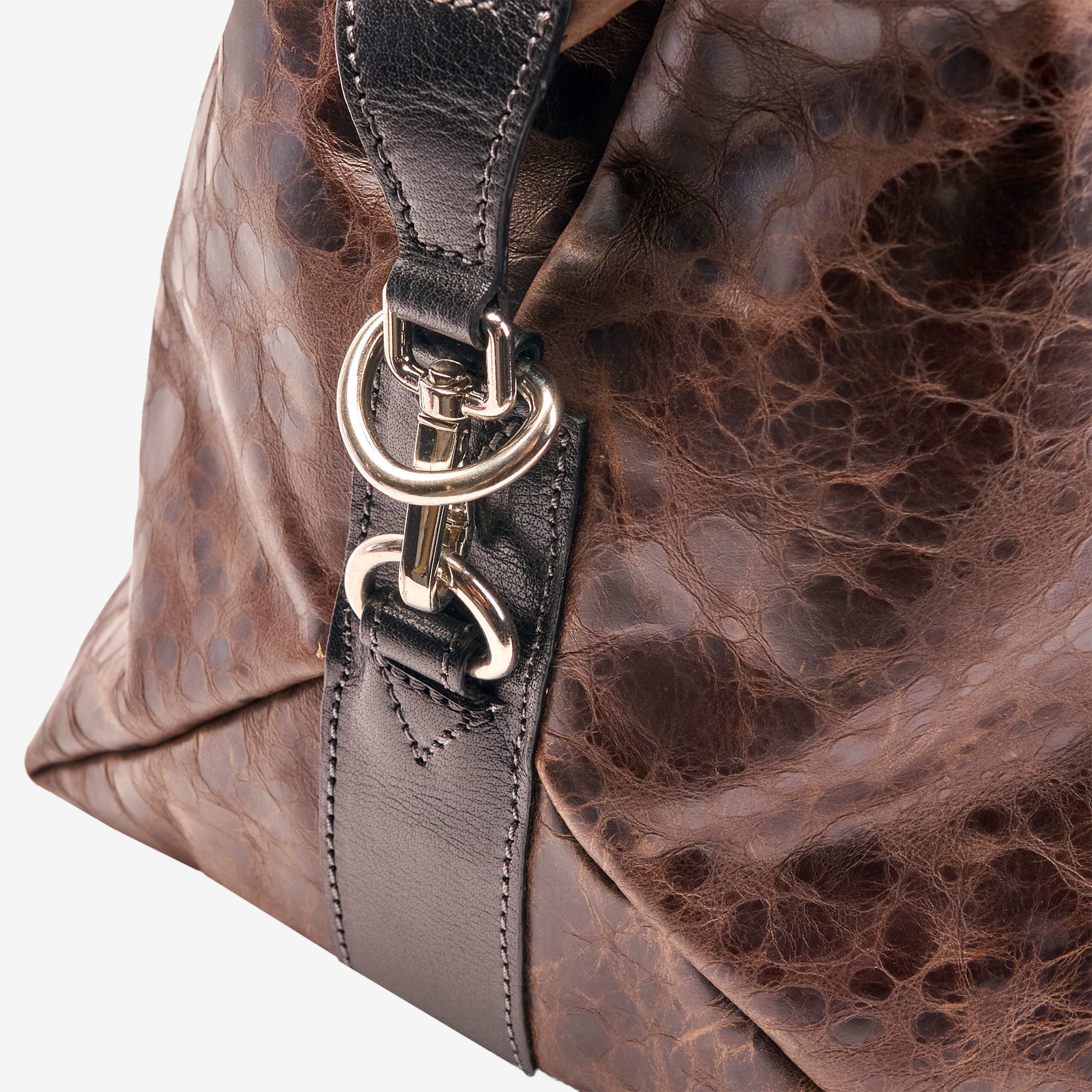 Campbell Crocodile Embossed Leather Weekender Bag