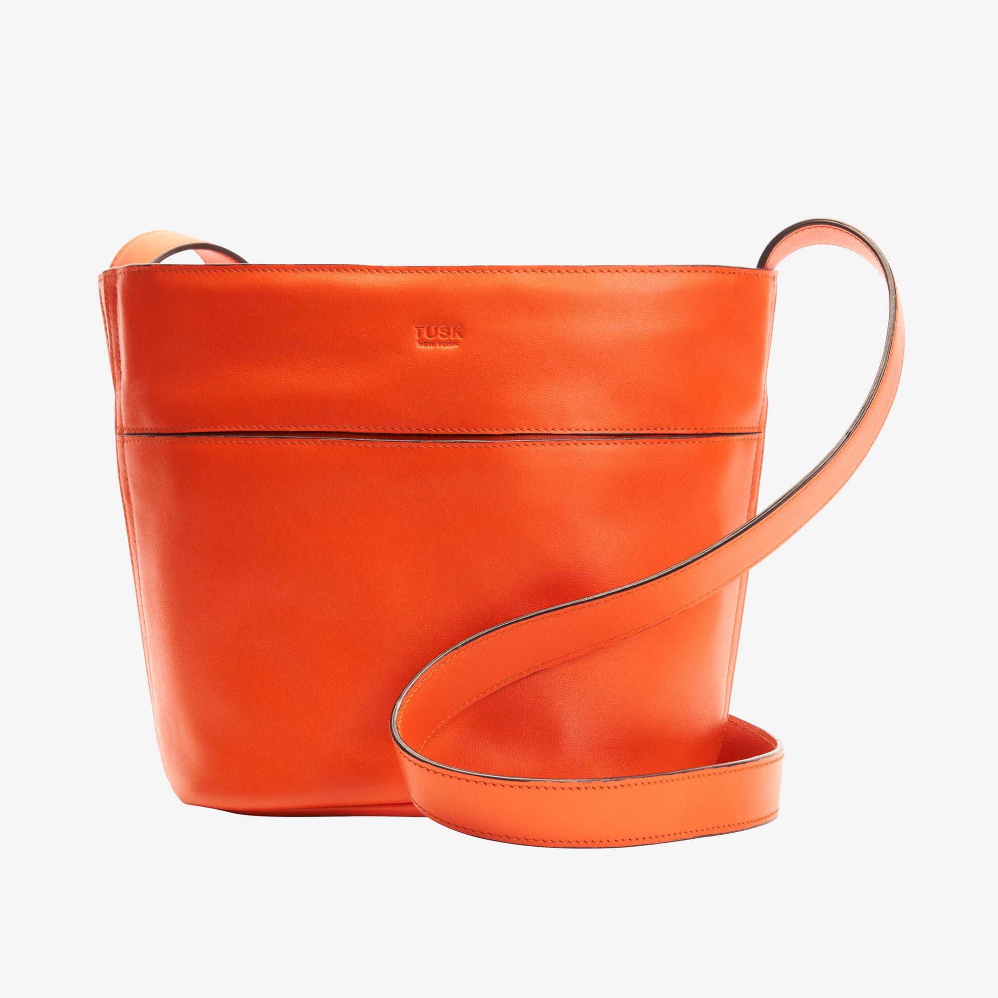 tusk-9925-leather-charu-small-bucket-bag-orange-front