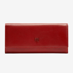 tusk 494 womens siam leather accordion wallet red and marine front - RED/MARINE